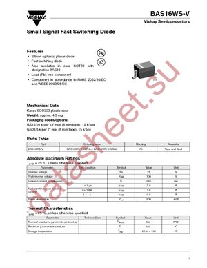 BAS16WS-GS18 datasheet  